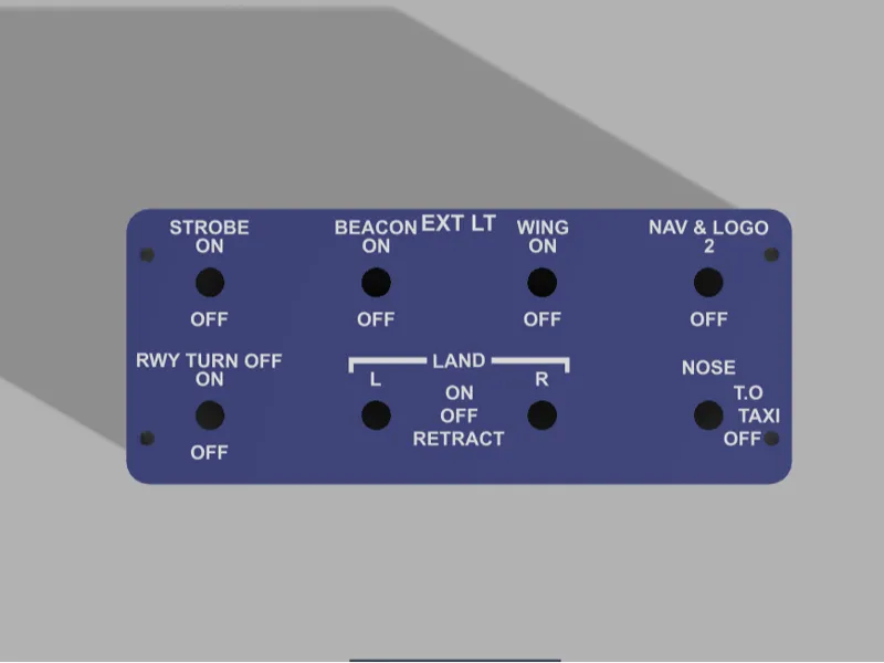 A320 Ext Lights Panel - MobiFlight Ready (No AMS)