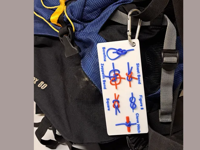 Backpack Hiking Knot Reference Card