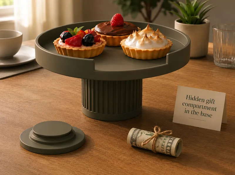 Cake Stand with Hidden Gift Compartment