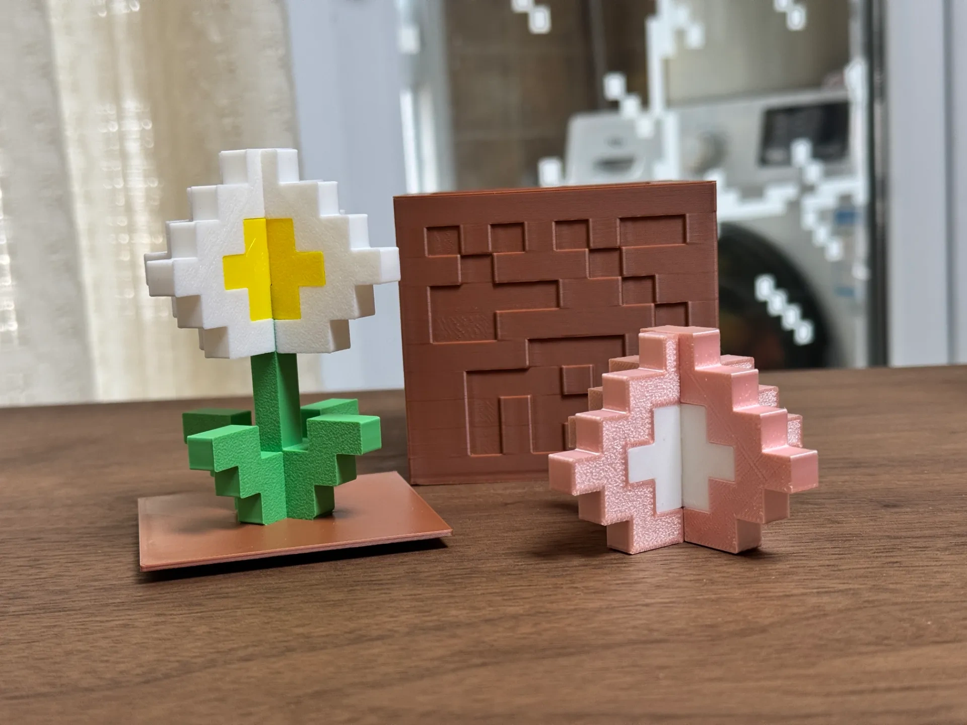 Miniatura 2 do modelo 3D 我的世界像素风花盆收纳盒（已更新滨菊）