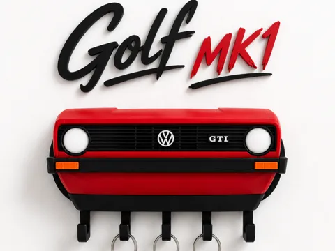 Llavero: Volkswagen Golf MK1 GTI – Support mural porte-clés — referencia de MakerWorld