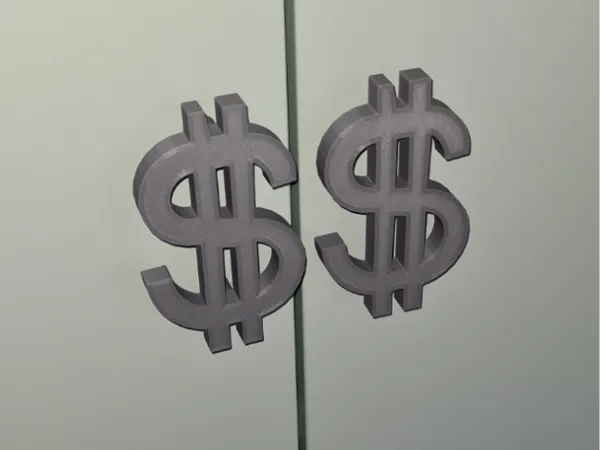 Poignée symbole dollar pour tiroir ou porte
