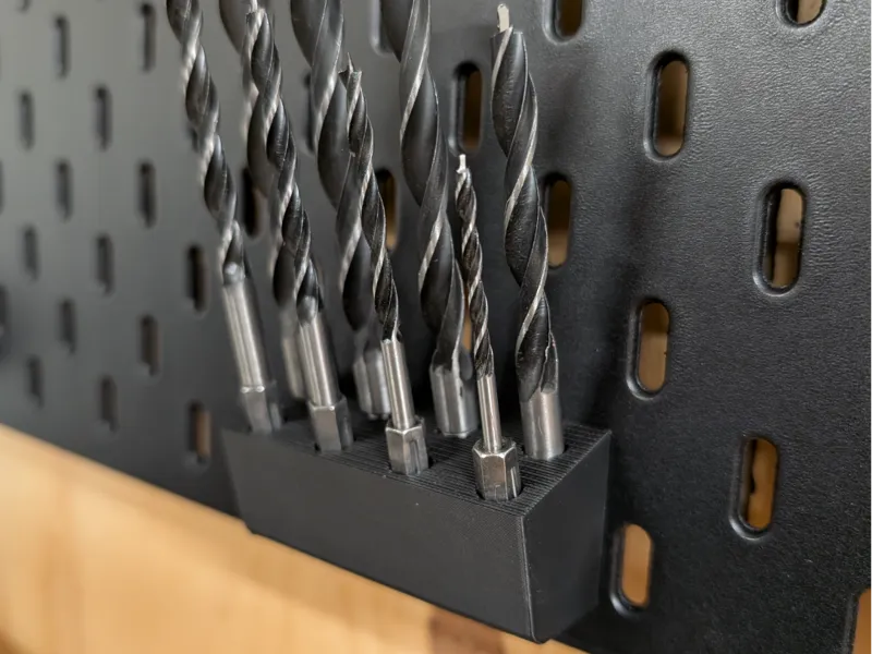 Hex shank drill bits holder for IKEA Skadis