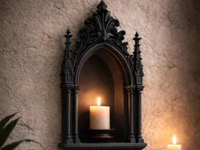 Gothic Wall Shrine - Dark Decor Niche