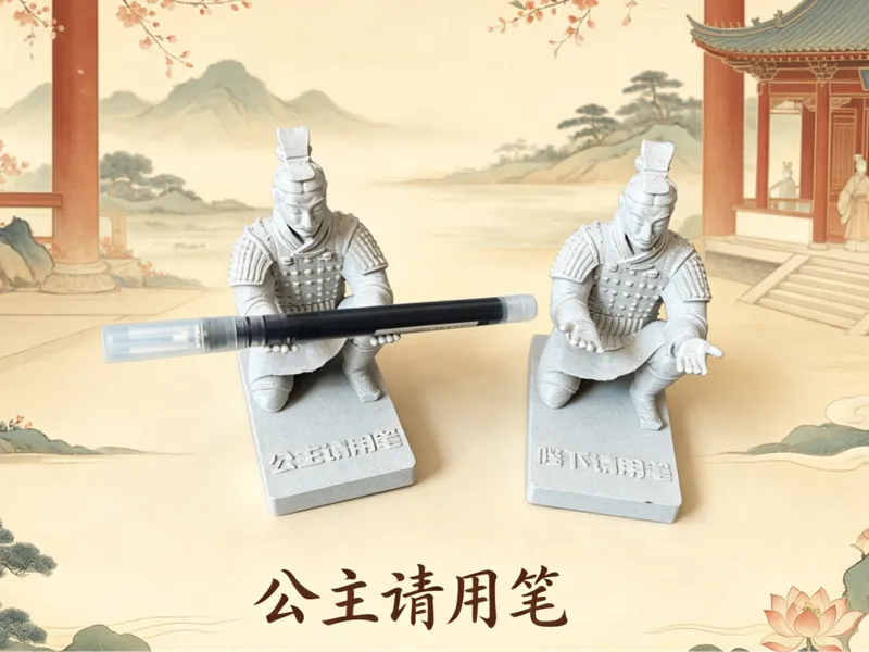 公主请用笔 兵马俑笔架 陛下请用笔 兵马俑笔托 创意笔架