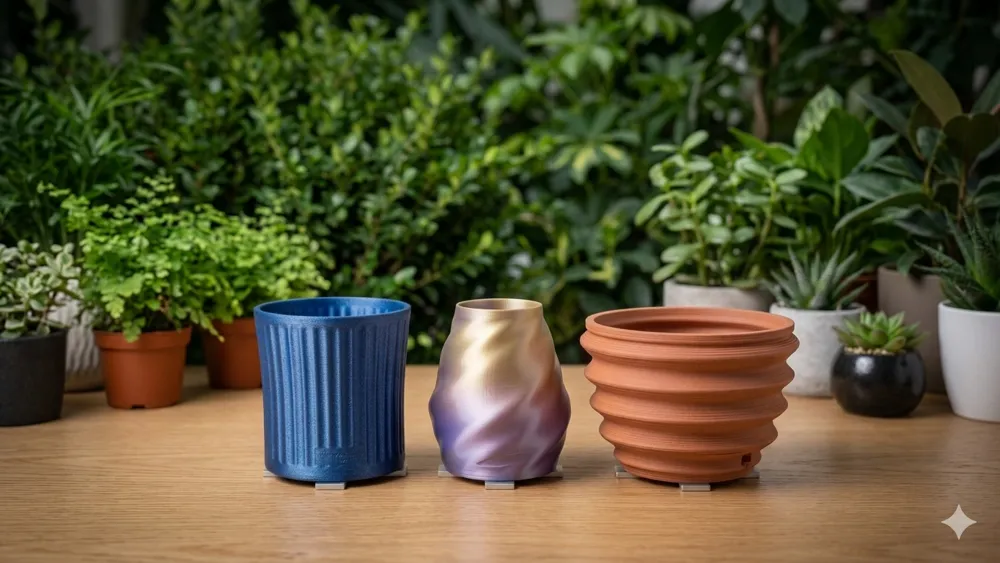 Designer Ribbed Pots Fluted Plant Pot — Modern Ribbed Planter - Free 3D Print Model - MakerWorld