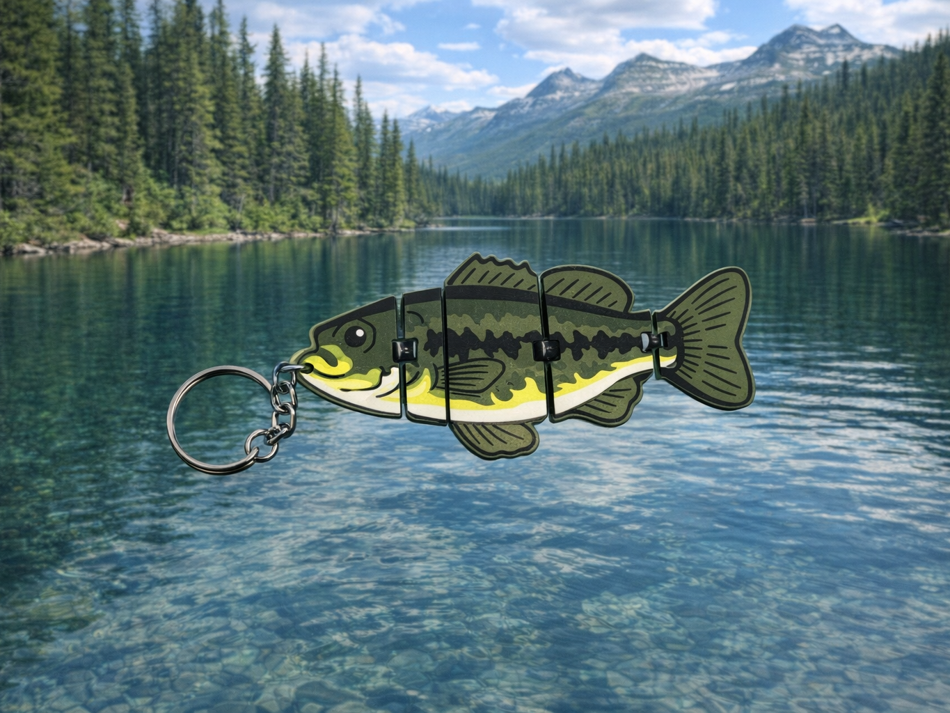 Largemouth Bass Flexi Keychain