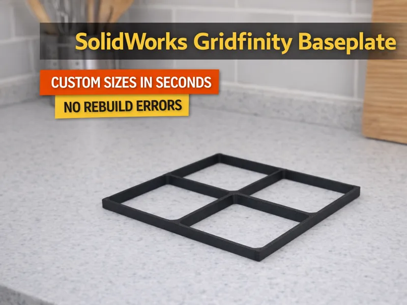 SolidWorks Gridfinity Baseplate - No Magnet Holes