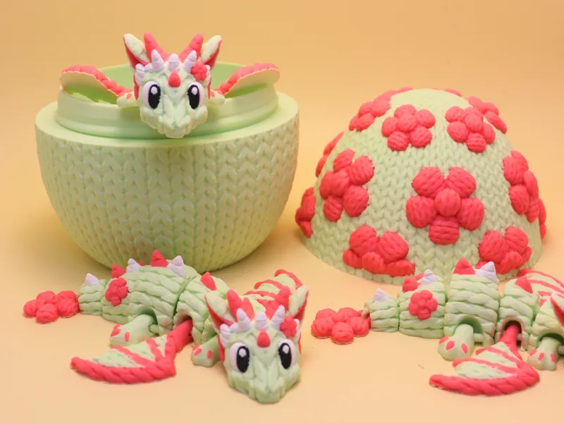 Flexi Crochet Dragon, Knitted Articulated Toy