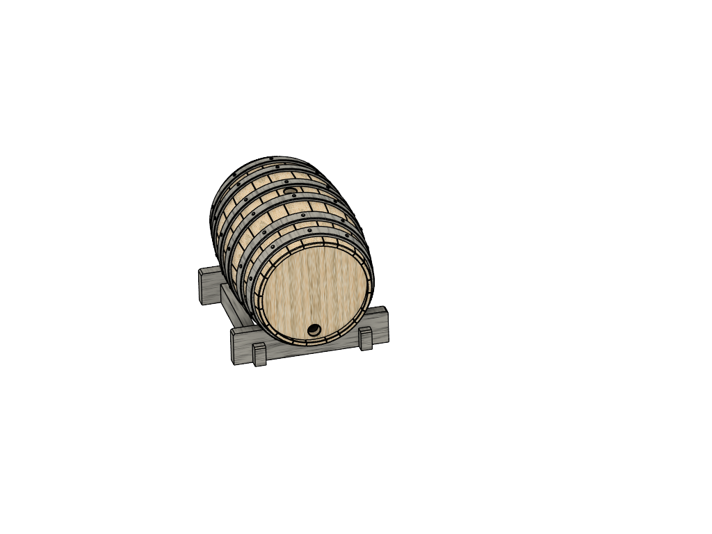 Miniatura 2 do modelo 3D Eichenfass – 100 Liter