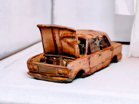 Letrero o emblema decorativo: Abandoned Car - post-apocalyptic display — referencia de MakerWorld