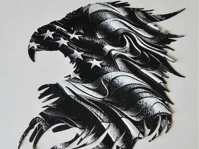 US Flag Eagle Cutout HueForge