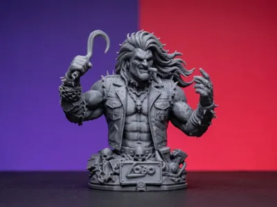 Lobo Bust - Fan Art Gaming / Comic Bust