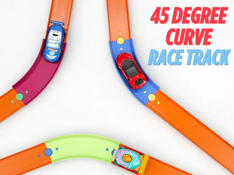 45 Degree Flat Curve Toy Car Track 1:64 Diecast
