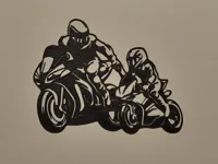Décoration murale père et fils en moto — photo 2