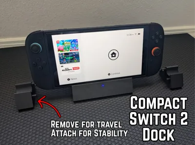 Compact Dock for Switch 2 (with vent holes)