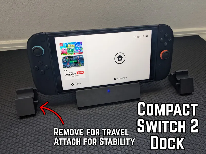 Compact Dock for Switch 2 (with vent holes)