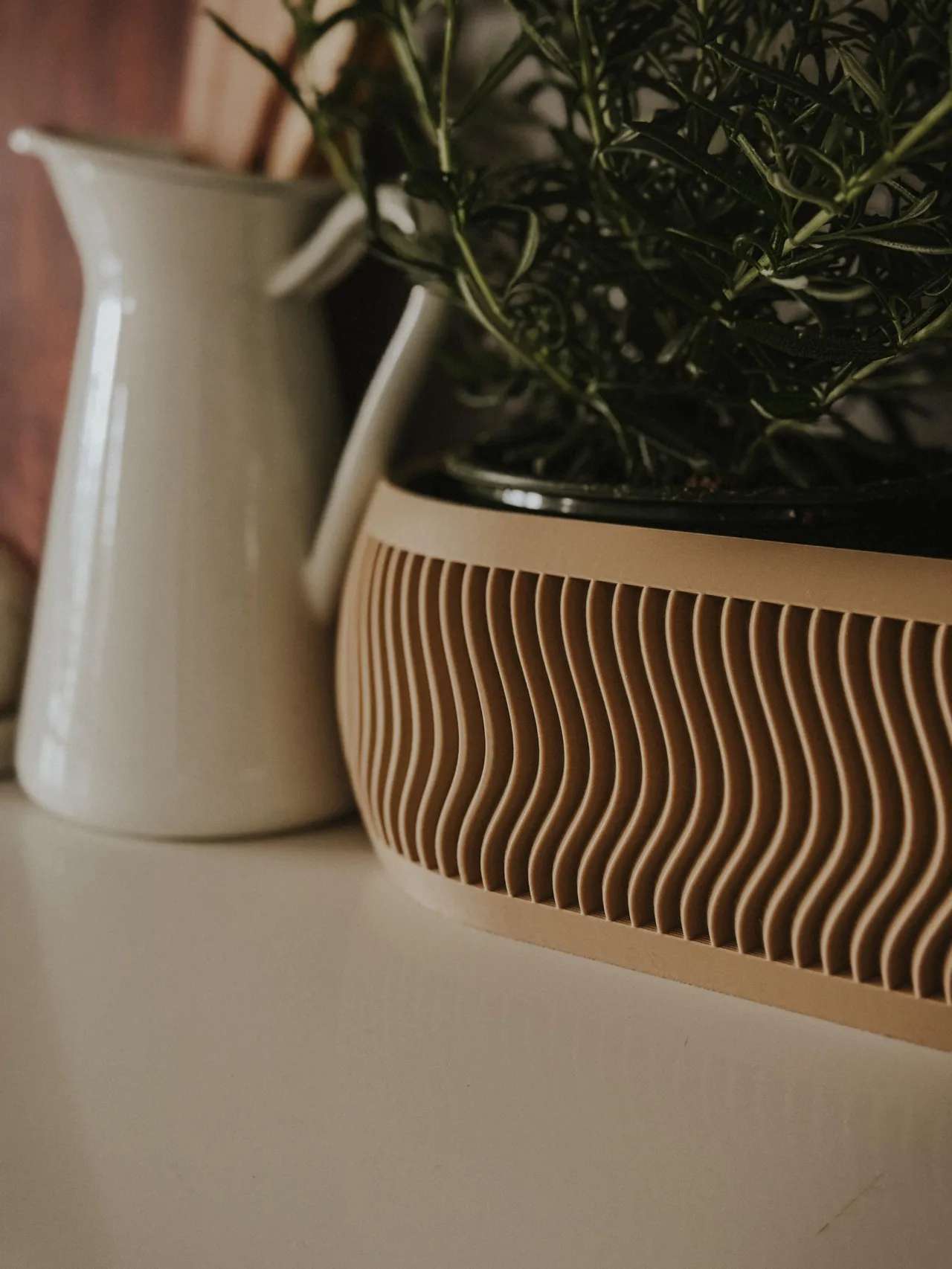 Stackable Long Modern Planter / Organizer with Lid view 2