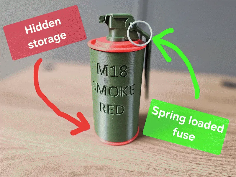 Layout For M18 Functional M18 Smoke Grenade Prop (with Storage) - Free 3D Print Model ...