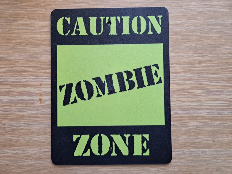Halloween Sign #03 – Caution Zombie Zone