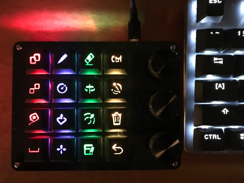 Keys for lit key switches for 16 key keypad