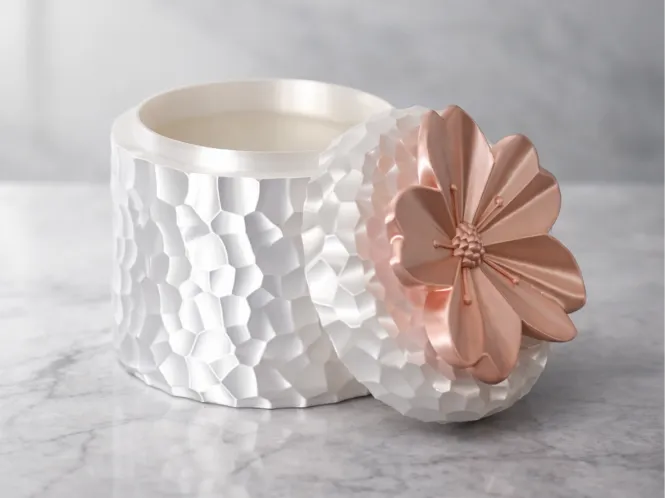 Elegant Sakura Jar With Stone Effect