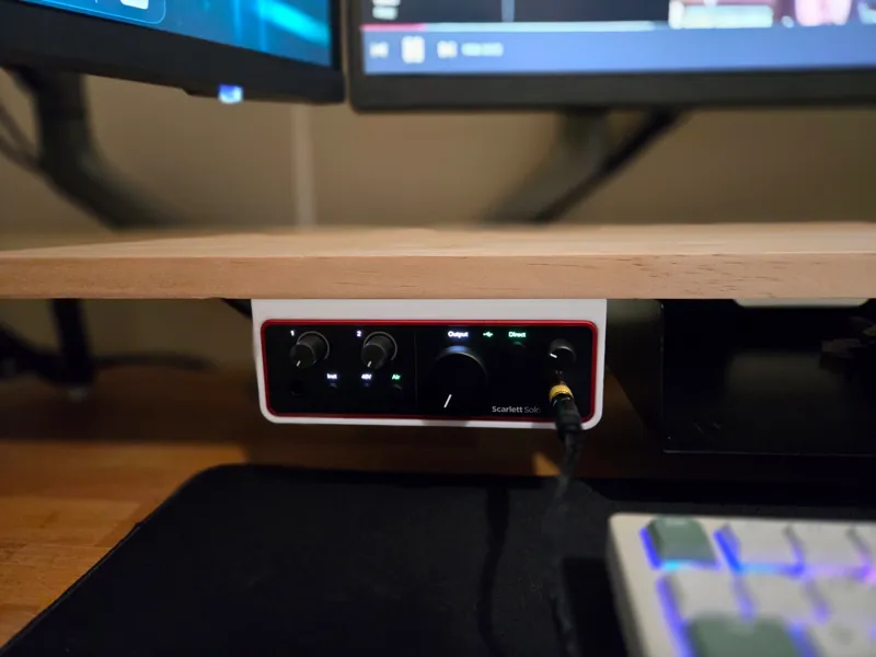 Focusrite Scarlett Solo 4th Gen under desk mount
