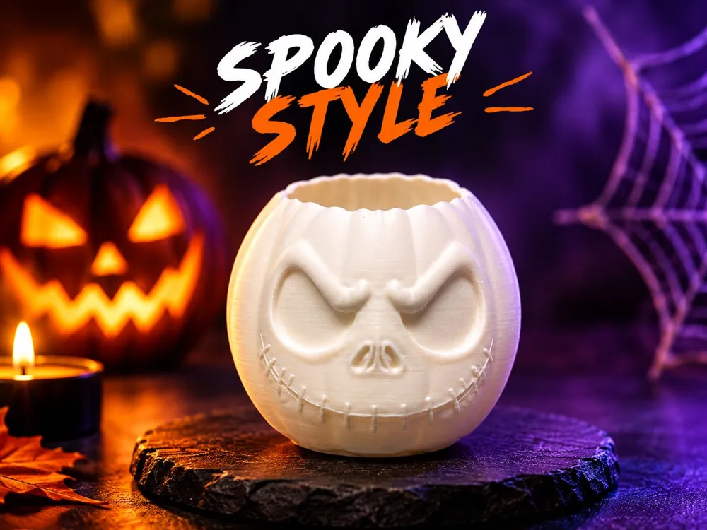 Adorno temático: Spooky Pumpkin Skull Bowl – Halloween Decor. Referencia del modelo original.