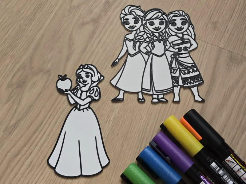Cute Princess Coloring Friends Craft DIY