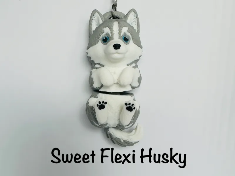 Sweet Flexi Husky Keychain