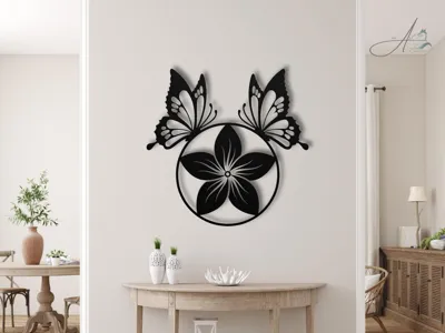 WallArt Flower Butterfly beautiful