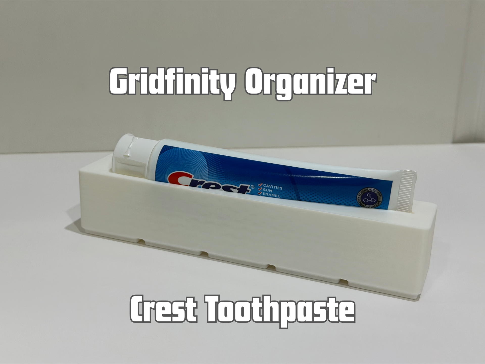 Gridfinity Crest Toothpaste Organizer