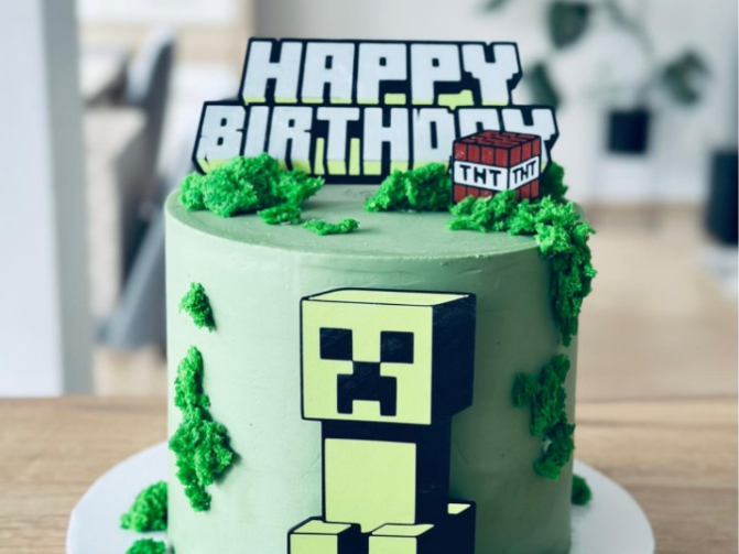 Minecraft Cake Topper – Happy Birthday