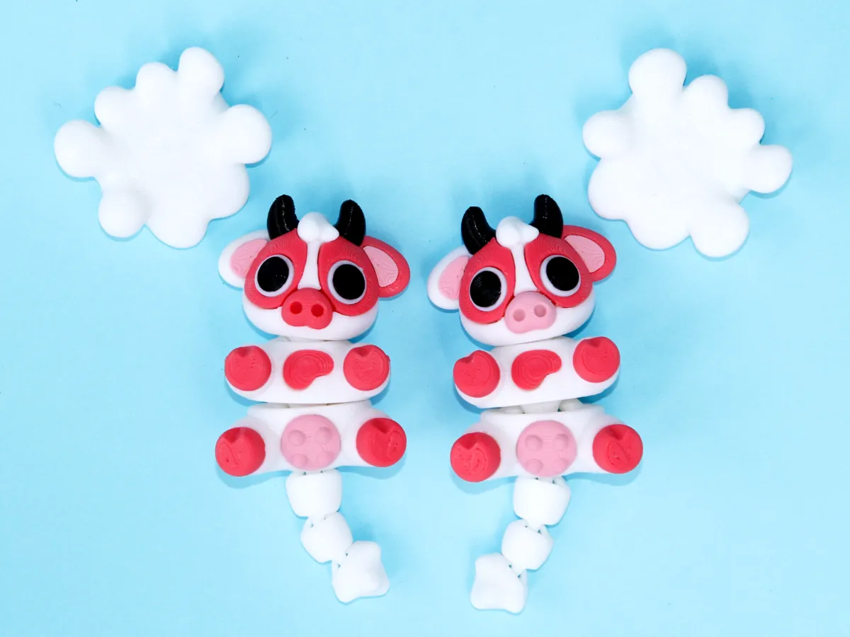 Cute Flexi Milk Cow - Free 3D Print Model - MakerWorld