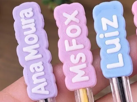 Letrero o emblema decorativo: MODELO PARAMÉTRICO MSFOX NOME (FÁCIL CUSTOMIZAÇÃO) — referencia de MakerWorld