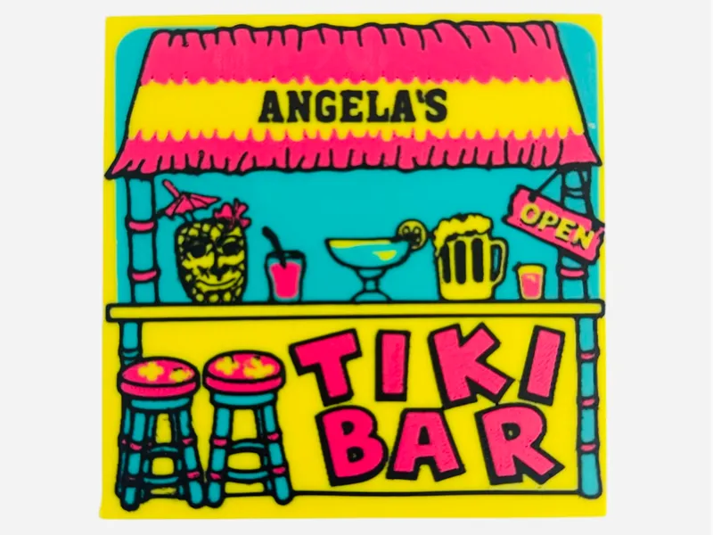 customizable bar coaster Tiki bar personalized 