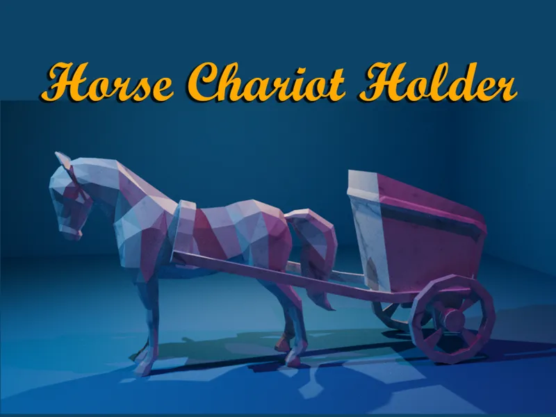 Horse Chariot Pen Holder 3D Printed Desk Organizer