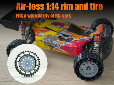 RC car rim and tire 1:14