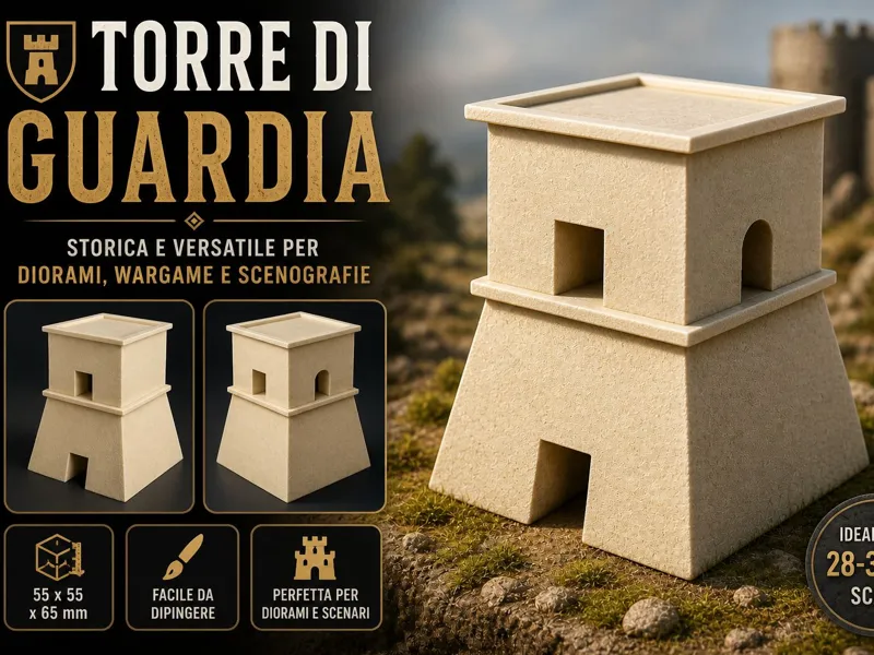 Torre di Guardia Medievale  Modello 3D per Diorami