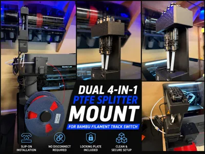 Dual 4-in-1 Splitter Mount - Filament Track Switch