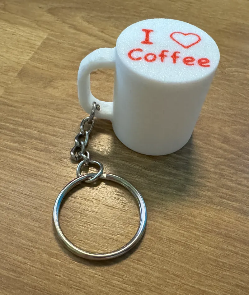 Coffee Cup Mug Key Chain - I LOVE Coffee