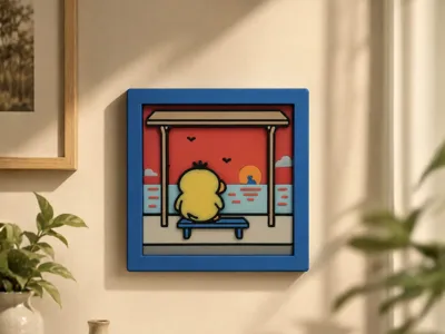 Psyduck Sunset - Wall Art