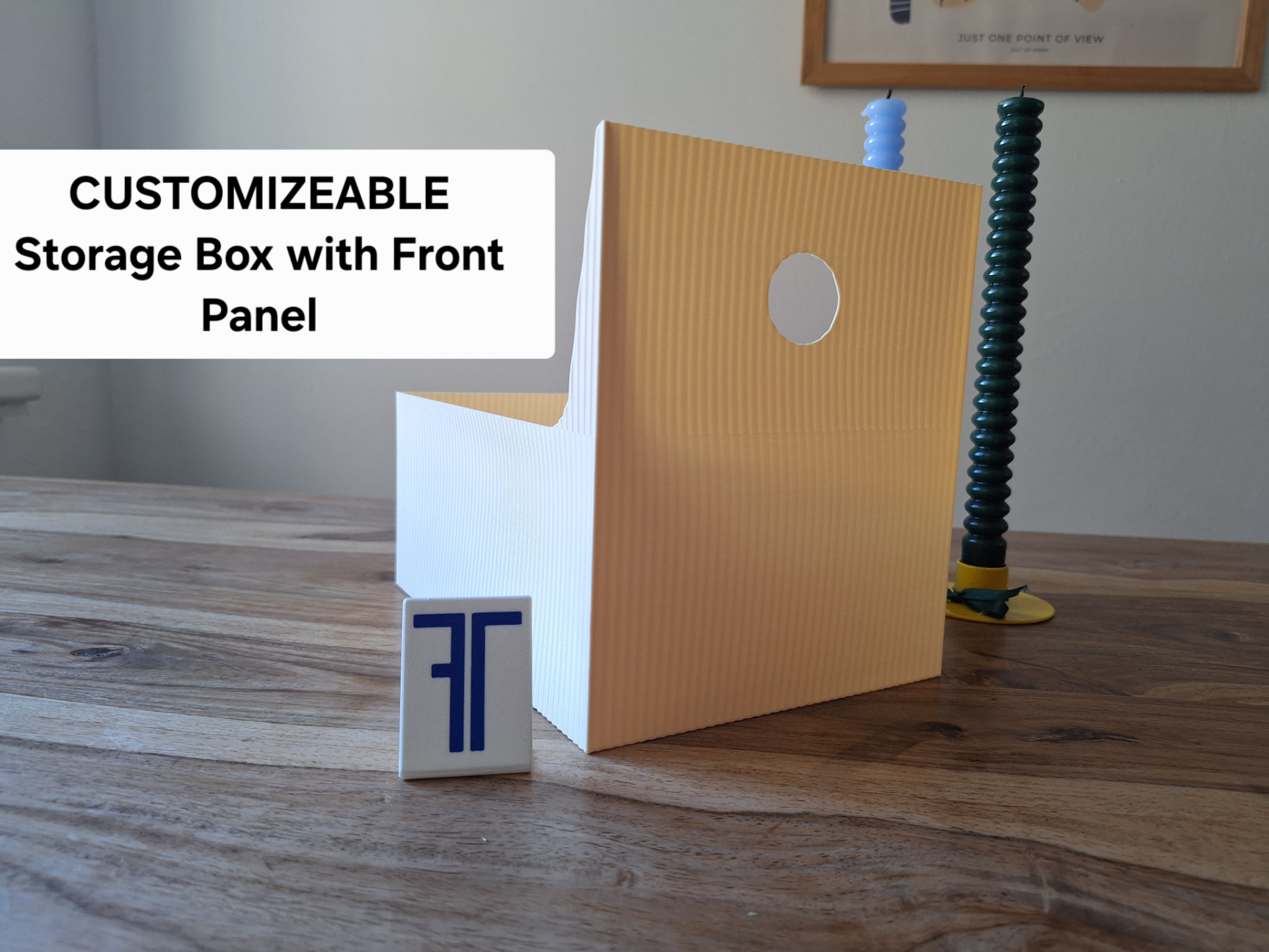 Customizable Storage Box with Front Panel