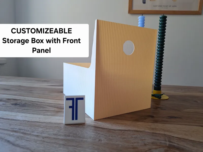 Customizable Storage Box with Front Panel