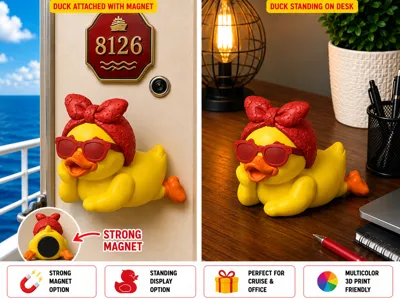Cute Summer Duck – Red Daisy Lounger 