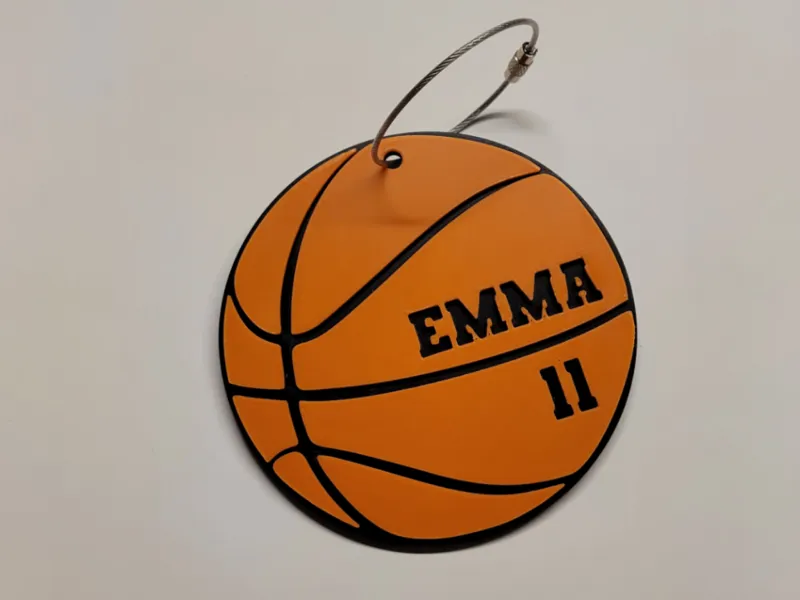 Basketball keychain/bag tag 