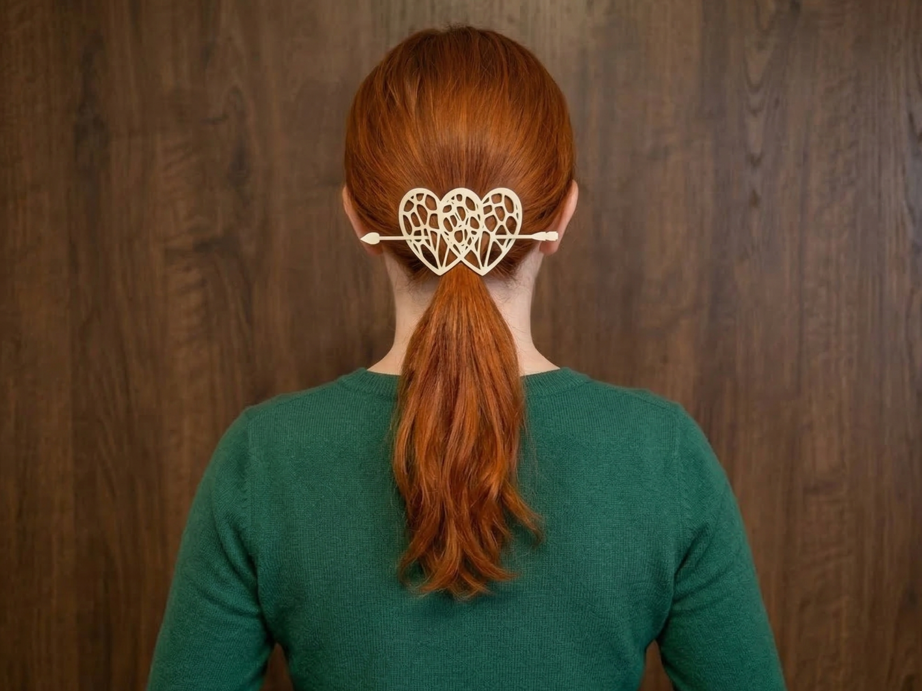 Duo Lacy Hearts & Arrow Hair Slide