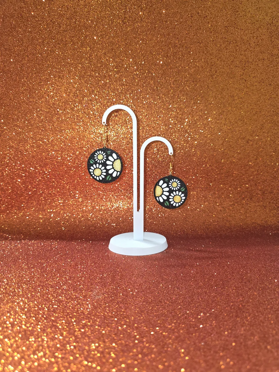 Daisies fisheye earrings view 3