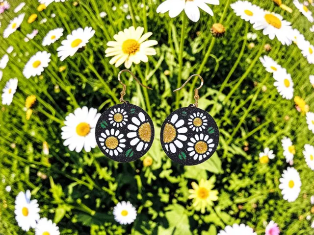 Daisies fisheye earrings