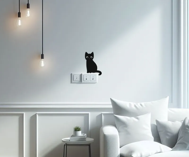Cat Wall Lightswitch Decoration